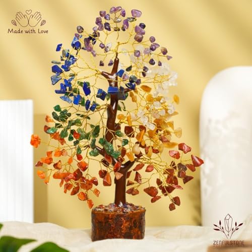 7 Chakra Tree of Life Crystal Tree - Gemstone Healing Tree for Positive Energy, Home Office Crystal Tree Decor, Chakra Crystal Tree Housewarming - Birthday Gifts for Women, Men, Mom, Sister, Friends