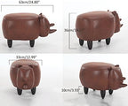 OLizee® Decorative Cow Storage Ottoman Footstool Cute Animal Upholstered Stool for Kids Wooden Accent Footrest, Black White
