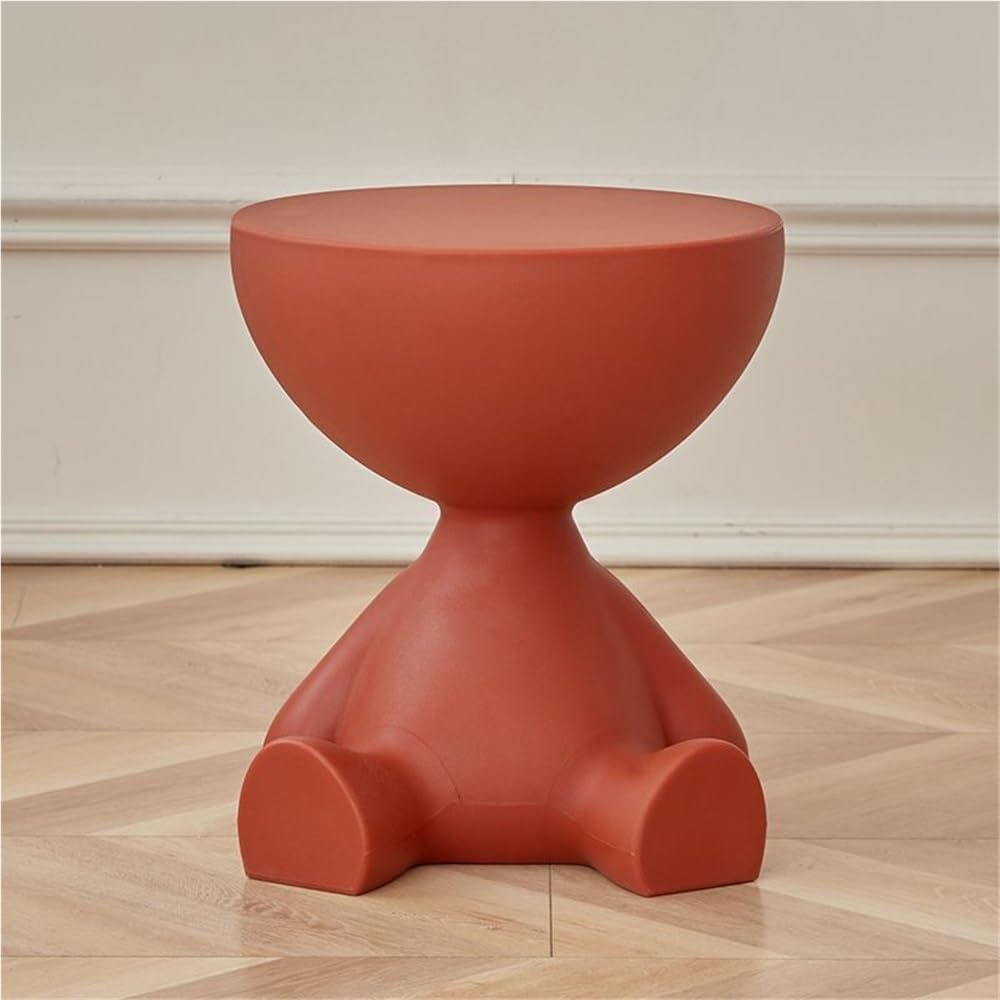 Creative Side Table, Bedside Table with Storage, Round End Table, Balcony Table, Suitable for Bedroom, Living Room, Leisure Room(Red)