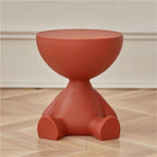 Creative Side Table, Bedside Table with Storage, Round End Table, Balcony Table, Suitable for Bedroom, Living Room, Leisure Room(Red)
