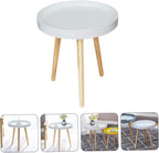 Homoyoyo Nordic Style Small Round Side Table White Mini Sofa End Table for Living Room and Bedroom