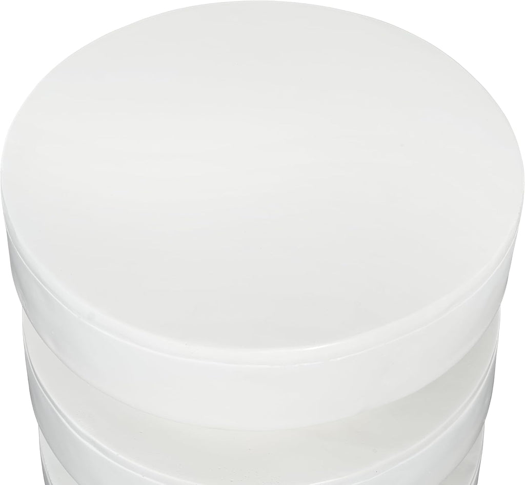 Merax MGO Round Side Table for Indoor Outdoor, Modern Sofa End Table, Small Coffee Tables for Living Room, Bedroom, Night Stand Bedside Table, No Assembly Required, White