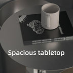 Stainless Steel Round Side Table Creative Metal Coffee Table with Open Storage, Ideal for Bedroom, Living Room, Office, Guest Room, and Study, Silver, 18.1 x 11.0 x 20.1 inches