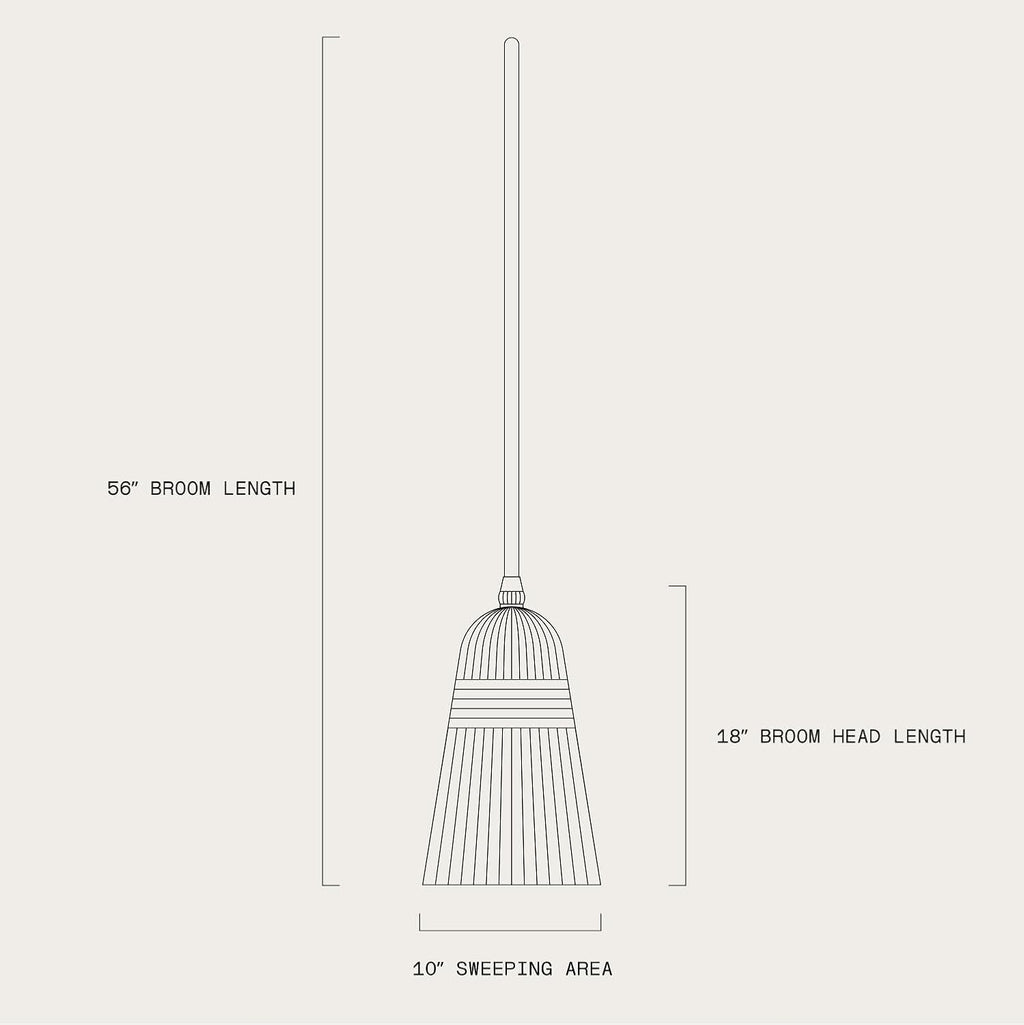 Corn Broom with Wood Handle Heavy Duty Indoor Outdoor Broom (1 1/4 Inch Handle)