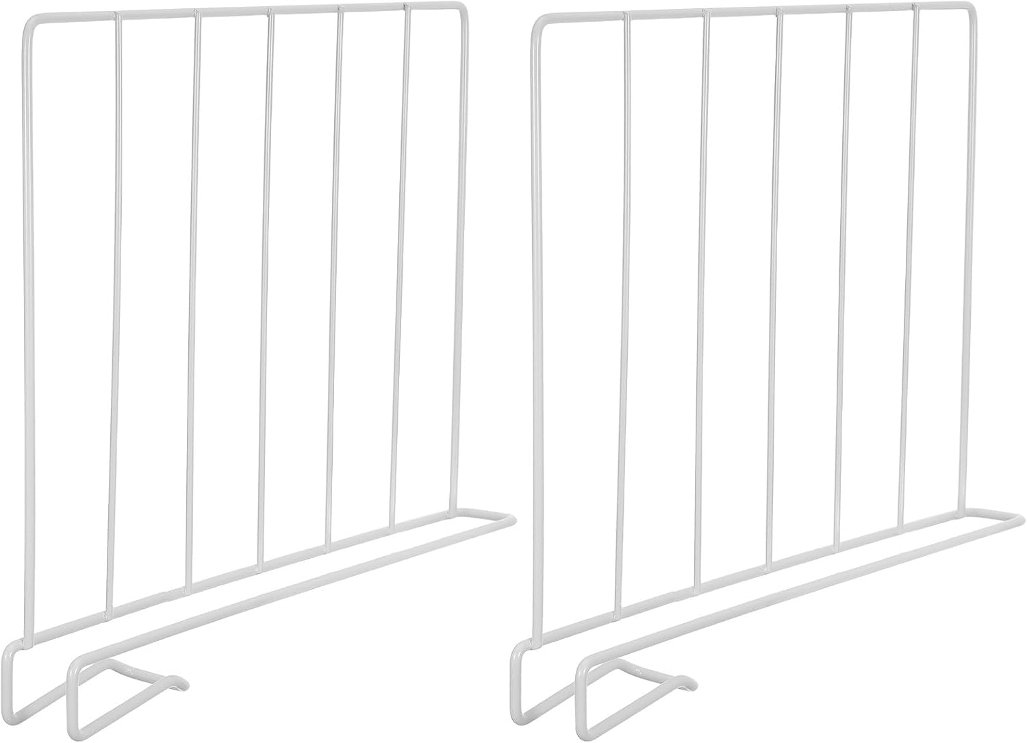 2pcs Wire Shelf Divider: White Closet Shelf Organizer - Metal Partition with Slide- - Space Saving Organizer for Clothes and Handbags