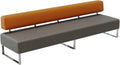 PU Leather Reception Bench Sofa, Modular Waiting Room Seating with Backrest, Commercial Lobby Couch for Hotel Bank Office Salon Training Center Lounge