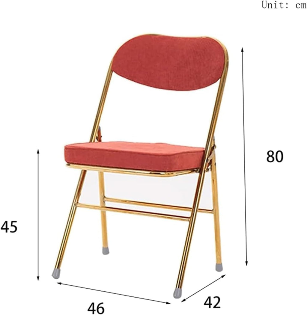 Corduroy Folding Office Chair with Padded Seat for Kitchen Bedroom Meetings(Gd,Grey Wolf)