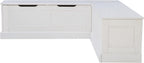 Linon Harris White Solid Pine Backless Nook with Interior Storage