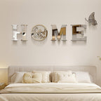 CrazyDeal Home Signs Wall Decor Letter Signs Length Mirror Wall Stickers Decorations for Living Room Bedroom Farmhouse The Home Modern Decorations Bird Wall Art Large（Silver Acrylic,49.2 X 15.7 Inch）