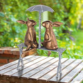 26 x 19 x 11 in. Romantic Rabbit Pair on Bench