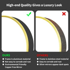 Movo 26 Inch x 26 Inch Round Circle Black Aluminuml Framed Bathroom Mirror Medicine Cabinet, Circular Storage Cabinet Surface Mounted Gold