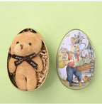 Vintage Easter Egg Tin Box (Style C), Metal Rabbit Easter Egg Containers for Candy & Treats, Reusable Decorative Gift Tin