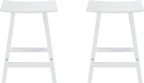 Westin Outdoors Laguna WO Home Furniture Patio Counter Stools Set of 2 PCS Outdoor Adirondack 24" in Saddle Bar Stools for Porch, Backyard, BarBQ, Party, Events (White), White