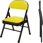 Event Chairs - Commercial Event Seat Open Back - Metal Folding Chairs for Lobby,with Double Hinged Office Desk Guest Chair(Yellows)