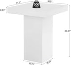 Tribesigns Square Bar Table, Modern Kitchen Dining Table, Counter Height Pub Cocktail Tables for Dining Room, Tavern, Coffee Corner, Party, 31.5 x 31.5 x 39.4 Inches, White