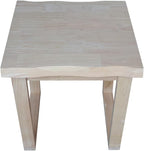 International Concepts Live Edge Solid Wood End Table - Unfinished