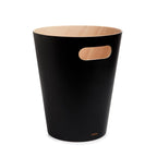 Umbra Woodrow 2-Gallon Modern Wooden Trash Can Wastebasket, Attractive Bin for Garbage or Recycling, Suitable for Home or Office, Black