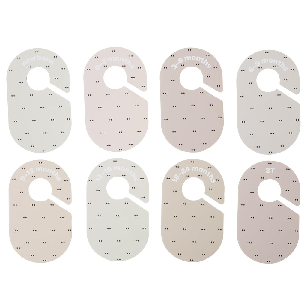 3 Sprouts Baby Closet Dividers 8-Piece Set Newborn to 2T - Double-Sided Organizer for Nursery Clothing Storage - Double Dot
