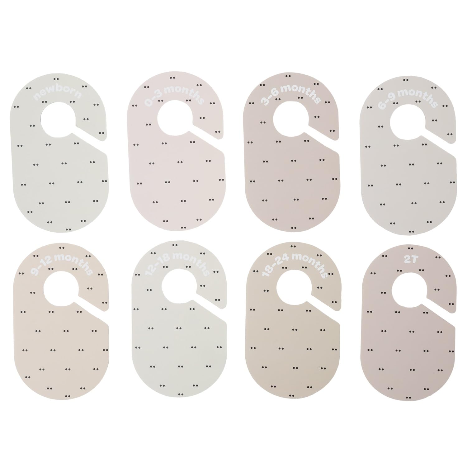 3 Sprouts Baby Closet Dividers 8-Piece Set Newborn to 2T - Double-Sided Organizer for Nursery Clothing Storage - Double Dot