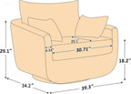 360° Swivel Accent Armchair Set of 2, 39.3" Oversized, Sherpa Boucle Fabric Sofa Chair with Removable Back & Arm Pillows, Swivel Chairs with Cozy Soft Padded, White