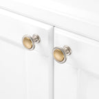 KOOFIZO 30 Pack Gold and Nickel Kitchen Cabinet Knobs Brushed Gold and Silver Drawer Knobs 1960 Round Single Hole Cabinet Pulls for Cabinets Drawers Dresser Cupboard Bedroom Bathroom