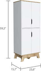 Brinnon Rectangle Kitchen Pantry Light Oak and White
