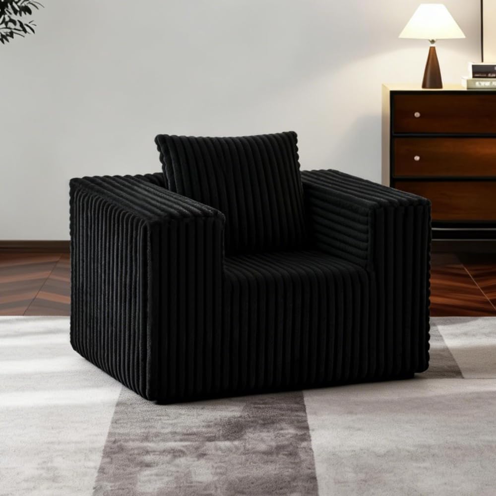Small Boneless Sofa Chair No Assembly Couch in a Box Memory Foam Mini Cloud Reading Chair with Throw Pillow for Living Room Bedroom Playroom