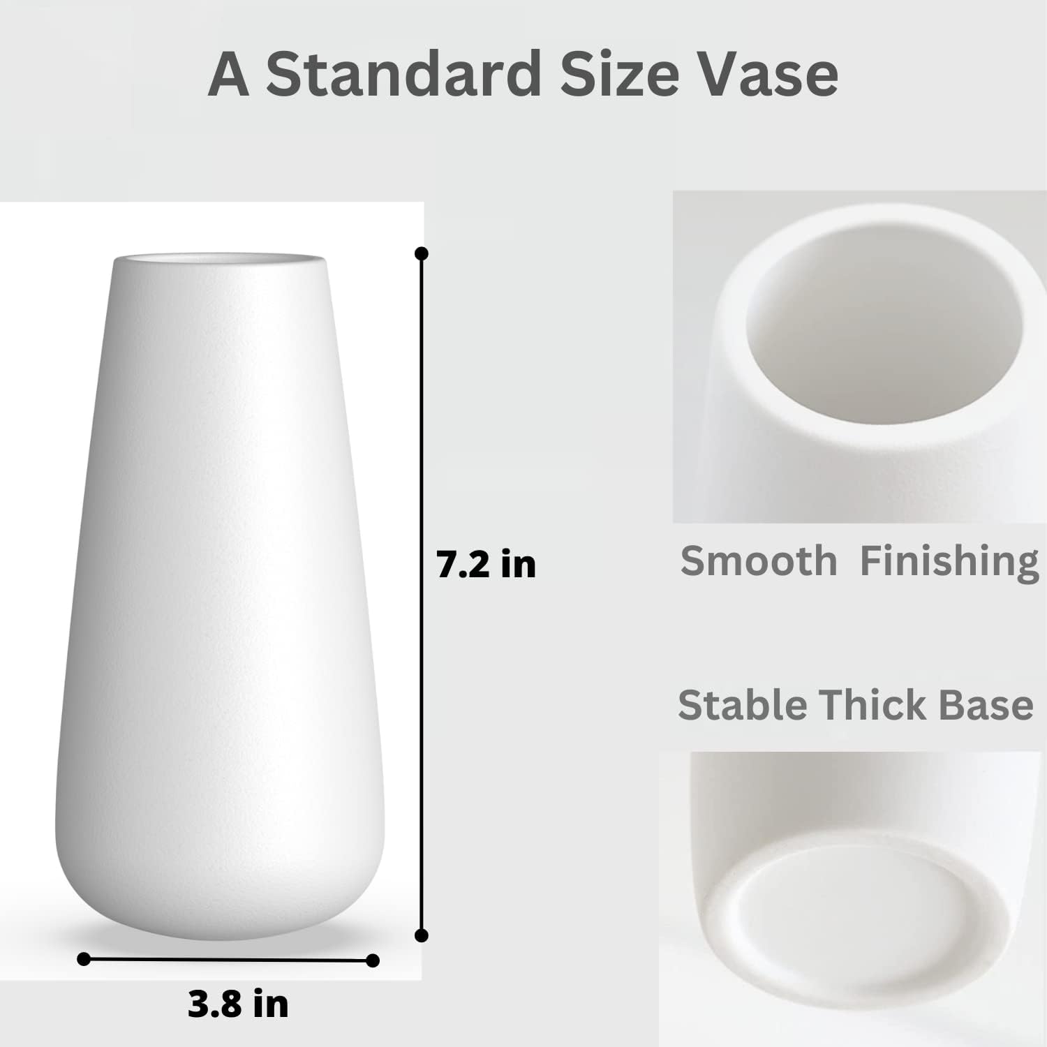 DECORPIA Premium Ceramic Vase for Pampas Grass - Flower Vase for Home Decor, Minimalism Style for Modern Table Shelf, Vases for Flowers for Kitchen Living Room Centerpieces, Office Desk Vase (Medium)