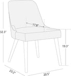 CHITA Mid-Century Modern Dining Chair, Upholstered Fabric Accent Chair for Dining Room, Set of 6, Beige