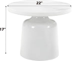 Engineering Marble White High Gloss End Table