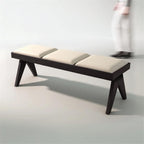 Modern Retro Wooden Upholstered Dining Table Cloakroom Shoe-Changing Stool Bedroom Bed-end Entryway(XL)