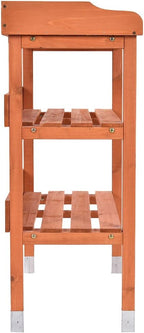 Outdoor Garden Wooden Potting Bench Work Station Table Tool Storage Shelf W/Hook