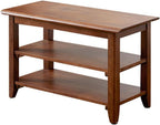 XKZG Shoe Storage Bench Wooden Shoe Rack Bench Rustic Solid Wood Entryway Bench (Brown,23.6")
