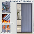 Aluminum Custom Folding Door Space Saving Divider for Bedroom Kitchen Corridor Balcony Terrace Retail Store Cafe, Easy to Install Accordion Doors Panel(32x78in(81x198cm))