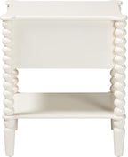 Baxton Studio Rimona End Table with Bobbin Legs - 1-Drawer Accent Table with Spindle Turned Legs and Open Shelf, Cottage Farmhouse Style Side Table for Living Room
