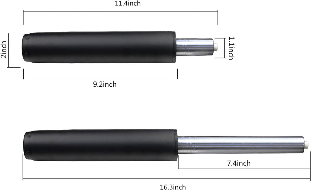 ACOMPATIBLE Replacement Universal Office Chairs Gas Lift Cylinder - 11.4 to 16.3 inch Adjusts (Black)