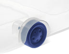 Blue 66-Quart Clear Underbed Storage Bin with Wheels and Latch Lid - Rolling Container for Gift Wrapping Station, Kids Room & Guest Bedding
