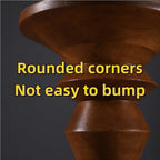 Round Geometric Side Table, Retro Wooden Coffee Table, Small End Table for Living Room Bedroom, 13.8x13.8x17.7in Nightstand One Color 15.7 * 15.7 * 17.7in