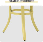 Outdoor Round Side Table, Small Metal Table Patio End Table Coffee Bistro Table for Indoor Outdoor (Light Yellow)