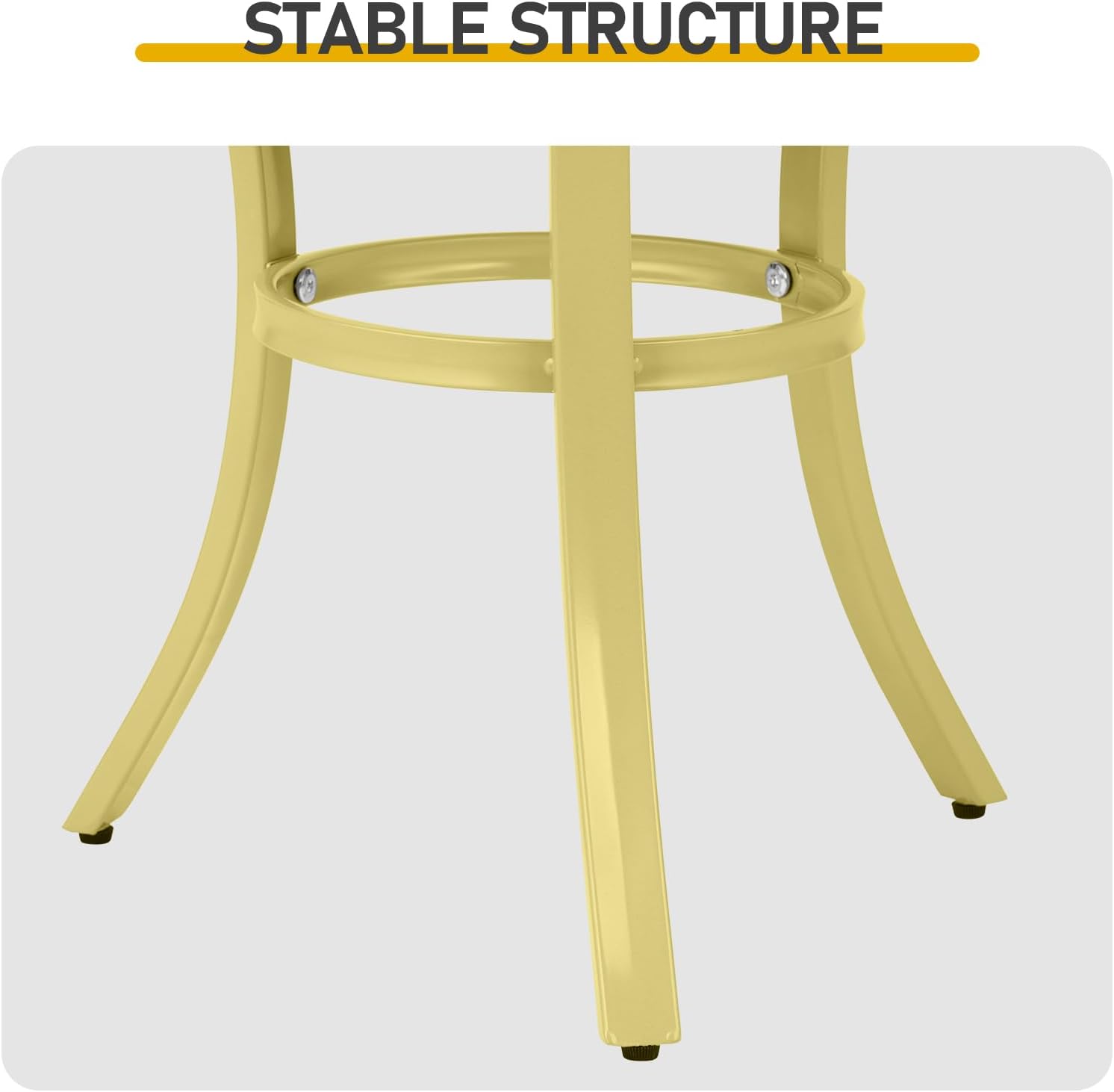 Outdoor Round Side Table, Small Metal Table Patio End Table Coffee Bistro Table for Indoor Outdoor (Light Yellow)
