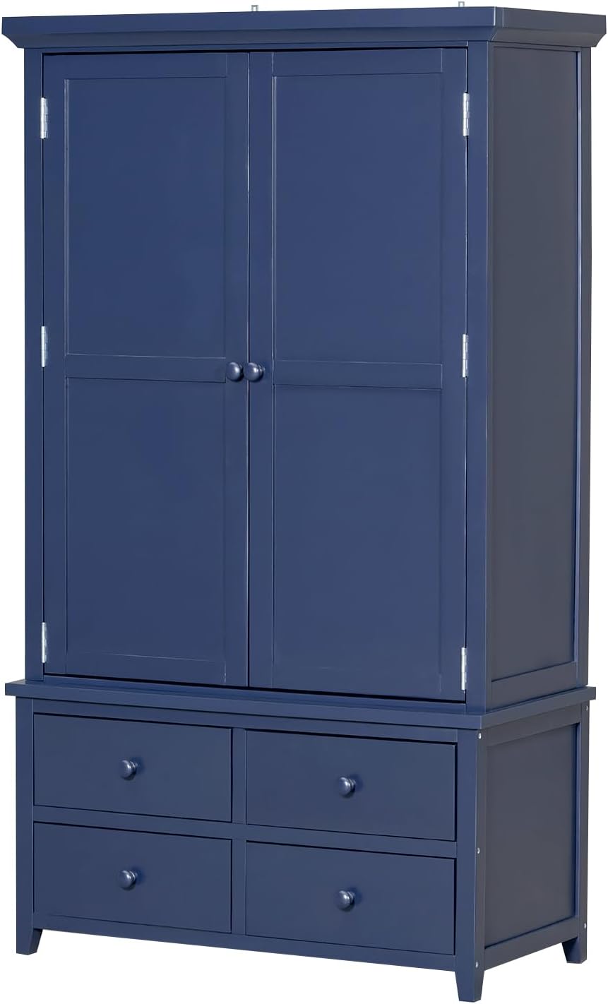 SOFTSEA 71” Kitchen Pantry with with 7 Drawers, 3 Adjustable Shelves, 8 Door Rack, Wood Storage Cupboard for Kitchen, Living Room, Blue