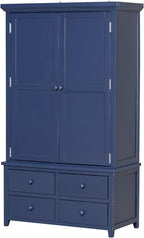 SOFTSEA 71” Kitchen Pantry with with 7 Drawers, 3 Adjustable Shelves, 8 Door Rack, Wood Storage Cupboard for Kitchen, Living Room, Blue