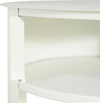 Christopher Knight Home Pomme 3-Tier Metal Small Side Table, Narrow Bedside Table with Sliding Door Cabinet, Bedroom Decoration Organizer, Round End Table with Storage, Space Saving, Matte White