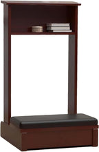 Solid Wood Prayer Bench with Cushion and Shelf, Prayer Kneeler Stool for Home and Church, Meditation Bench 19.6x16.9x31.5in with Storage Table