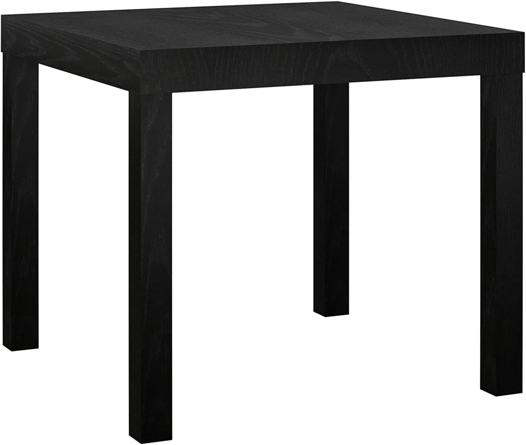 End Table, Small Side Table with Water Resistant Black Oak Finish for Living Room, Bedroom, Office, Minimalist Nightstand, Easy Assembly, Sturdy Square Design, 17.5" H x 20" W x 20" D