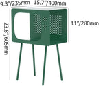 homary Modern End Table TV Shape Side Table, Metal Hollow Accent Table in Fresh Green, Narrow Sofa Table for Living Room Bedroom Apartment Decor (Green)