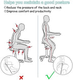 Kneeling Chair with Backrest, Ergonomic Saddle Seat, 360-Degree Swivel Mobile Angled Posture Stool for Office, Black Leather