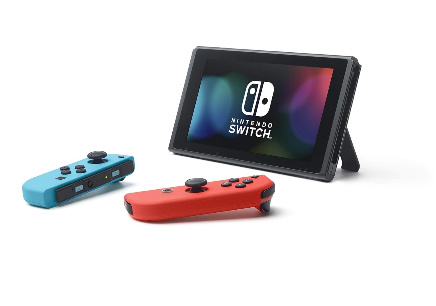 Nintendo Switch - Neon Red & Neon Blue, Switch Controller and Dock, Japanese Version, Compatible with US Region, Includes 128GB Micro SD Card and Storage Pouch