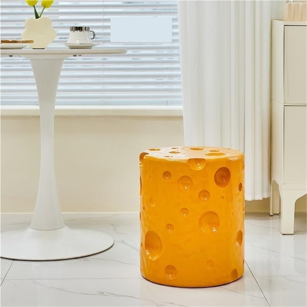 Resin Side Table Creative End Table for Living Room Cream Style Bedside Tables Small Coffee Table Snack Desk Home Furnishing(Orange)