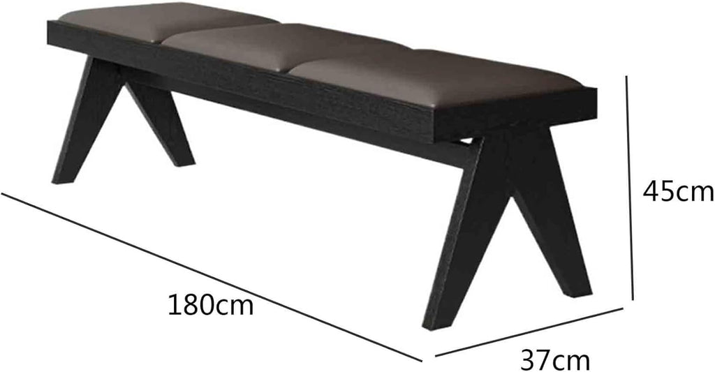 Modern Retro Wooden Upholstered Dining Table Cloakroom Shoe-Changing Stool Bedroom Bed-end Entryway(XL)